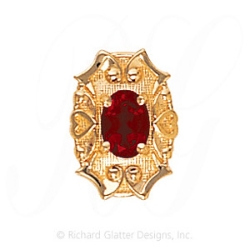 GS455 G - 14 Karat Gold Garnet Slide 